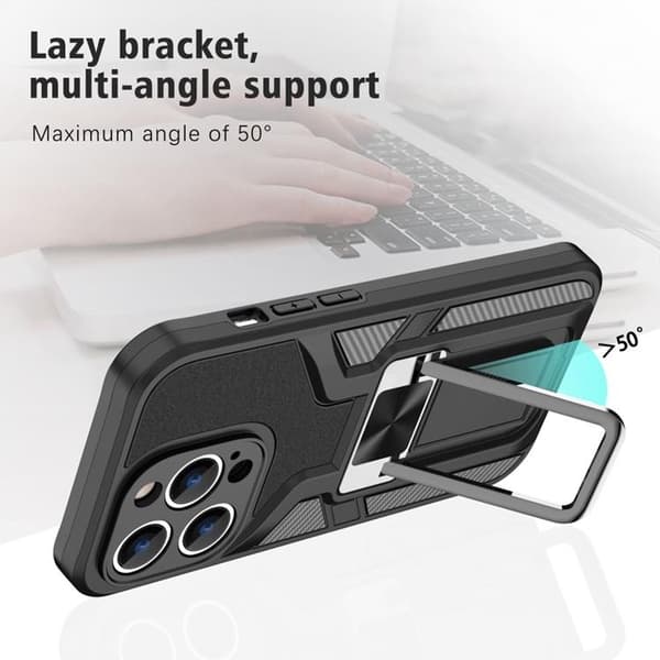 iPhone 14 Pro Skal Kickstand - Svart Svart