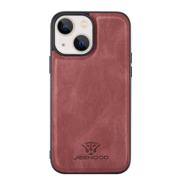 JEEHOOD Kickstand 2-in-1 Hybrid Konstläder Plånboksfodral iPhone 13 mini - Röd
