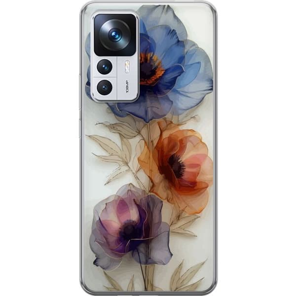 Telefontaske til Xiaomi 12T med silkeblomster