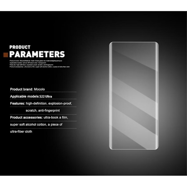 Mocolo UV 3D Curved Härdat Glas Skärmskydd Galaxy S22 Plus 5G