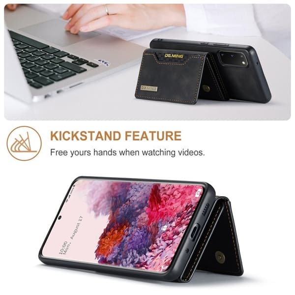DG.MING 2-in-1 Plånboksfodral för Samsung Galaxy S20 - Svart
