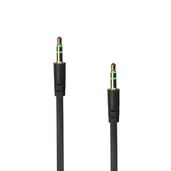 Platt AUX kabel 3,5mm Jack svart Svart