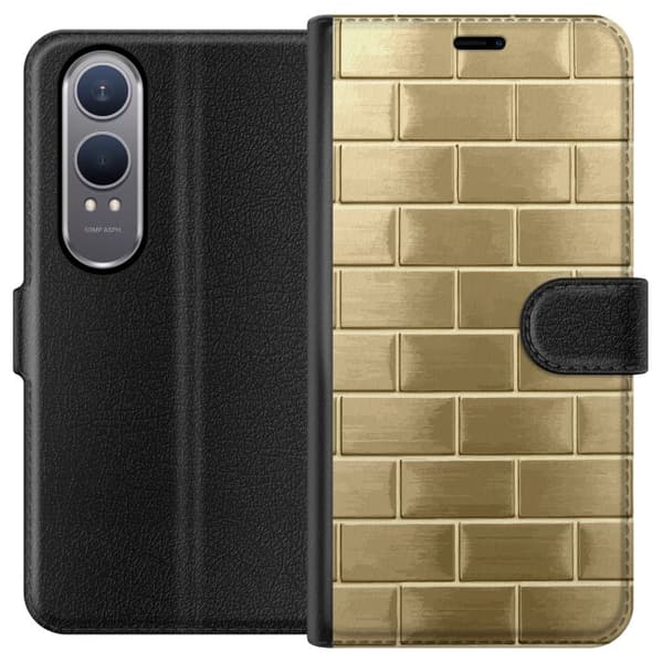 Plånboksfodral till OnePlus Nord CE4 Lite med Gyllene Murstenar