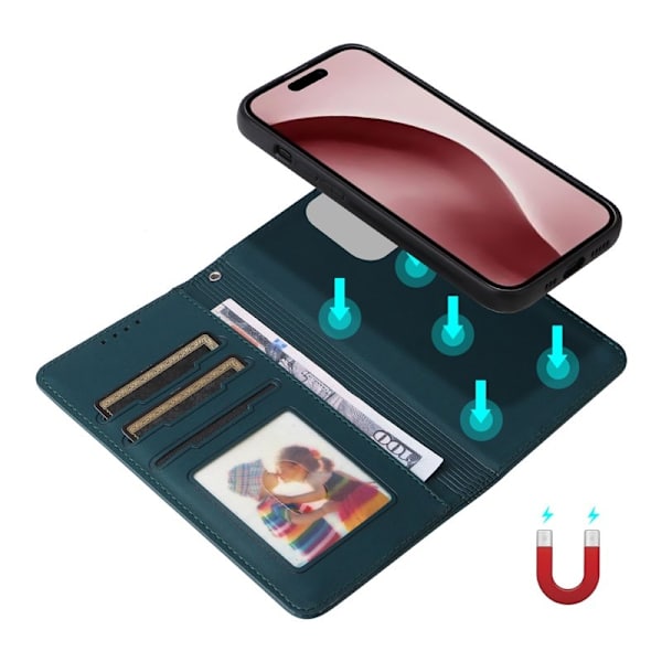 BETOPNICE iPhone 16 Pro Plånboksfodral - Avtagbart Konstläder - Blå