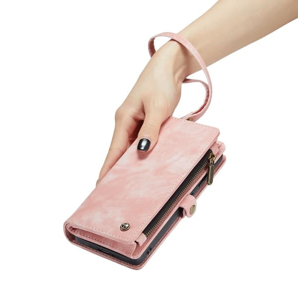 CASEME 008 Plånboksfodral för Samsung Galaxy S24 Konstläder - Rosa