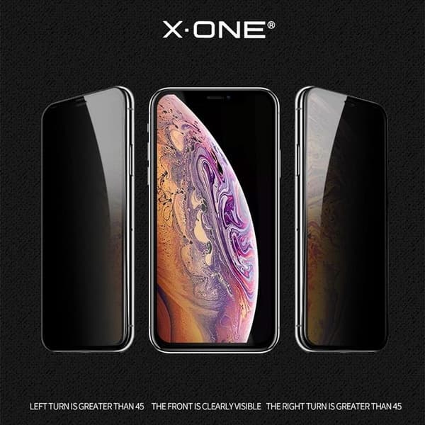 X-One iPhone 15 Pro Hærdet Glas Skærmbeskytter Privacy - Sort Svart