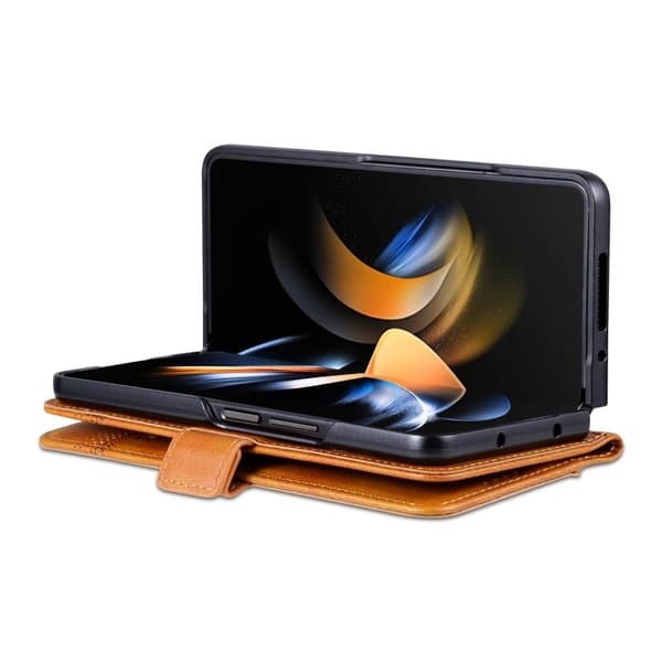 AZNS Samsung Galaxy Z Fold6 Plånboksfodral Konstläder - Brun