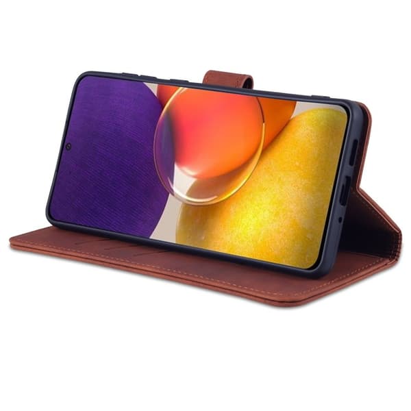 AZNS Samsung Galaxy A73 5G Plånboksfodral Konstläder - Brun