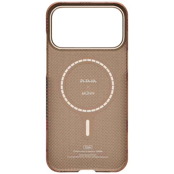 PITAKA Mobilskal För iPhone 17 Pro Max Magsafe Flora in Grid Edge - Cloud Dusk Orange