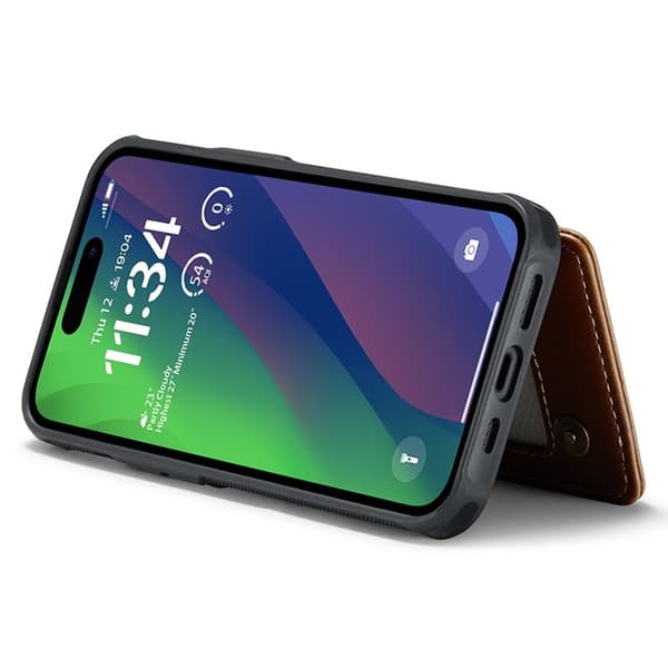 CASEME C22 Mobilskal till iPhone 15 Plus i Läder med RFID - Brun