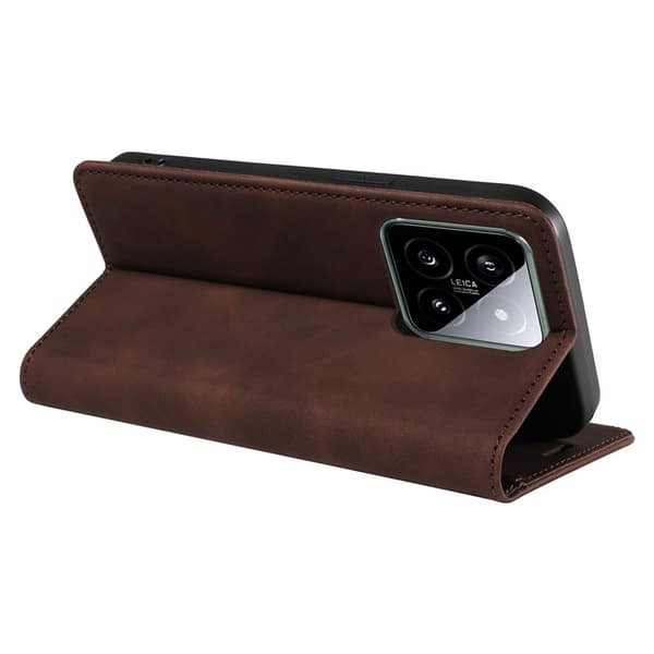 BETOPNICE 003 för Xiaomi 14 Konstläder Plånboksfodral RFID-Skydd - Brun