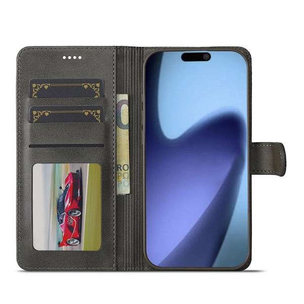 LC.IMEEKE iPhone Air Plånboksfodral Konstläder - Grå