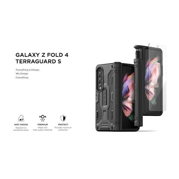 Galaxy Z Fold 4 Mobilskal VRS DESIGN Terra Guard Active S Svart