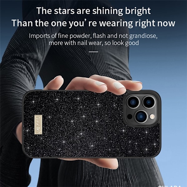 SULADA Mobilskal till iPhone 15 Pro Glitter Sequins - Guld GuldPassar