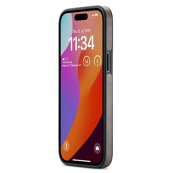 DG.MING Mobilskal till iPhone 14 Pro Max Logo View PU Läder - Brun