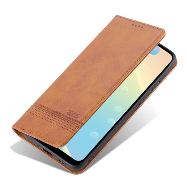 AZNS Samsung Galaxy A73 5G Plånboksfodral Konstläder - Brun