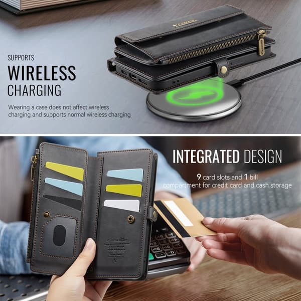 CASEME Plånboksfodral för iPhone 12 mini Konstläder Svart