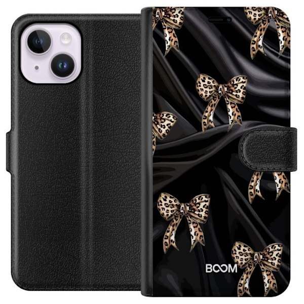 Plånboksfodral till Apple iPhone 15 Plus med Leopard Bow