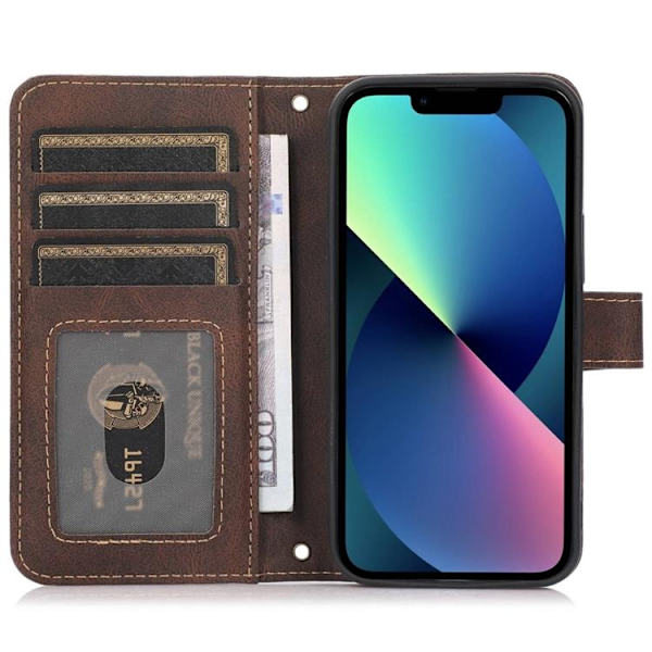 iPhone 14 Plus Plånboksfodral Flip - Coffee Brun