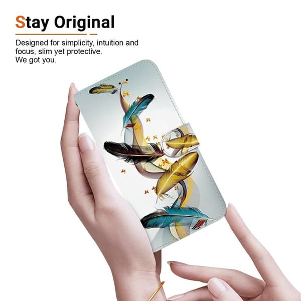 Samsung Galaxy S26/S26 Pro Plånboksfodral Mönstertryck Konstläder - Guldfjäril