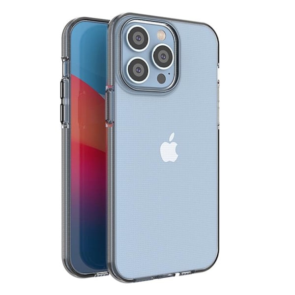 iPhone 14 Pro Max Skal Spring Silicone med Ram - Musta Black