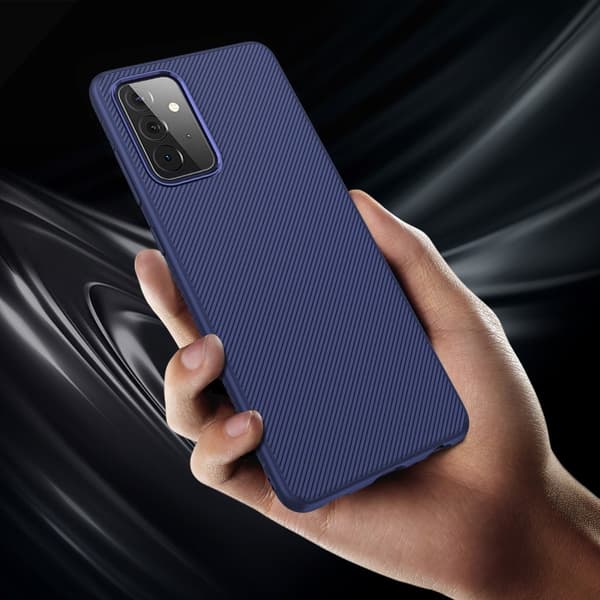 Twill Texture flexicase skal till Galaxy A72 5G - Blå Blå