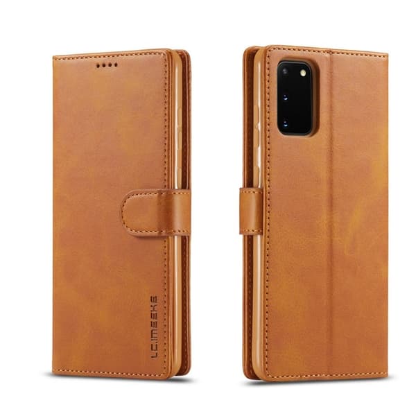 LC.IMEEKE Plånboksfodral för Samsung Galaxy S20 - Konstläder - Brun