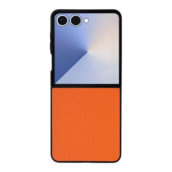 Mobilskal till Galaxy Z Flip7 PU Läder Protective - Orange Orange