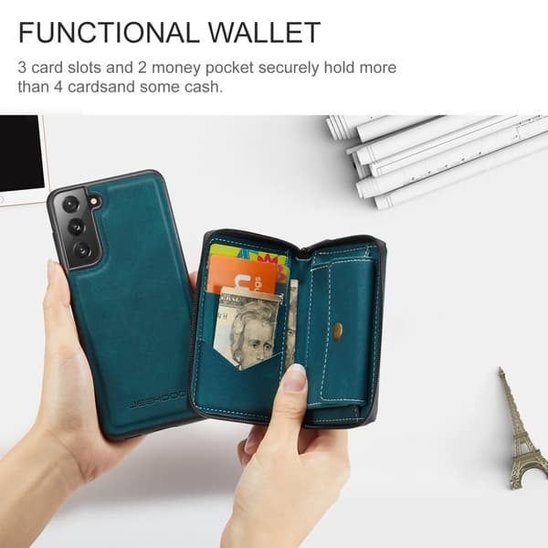 JEEHOOD Kickstand TPU Plånboksfodral med Magnetisk - Blå