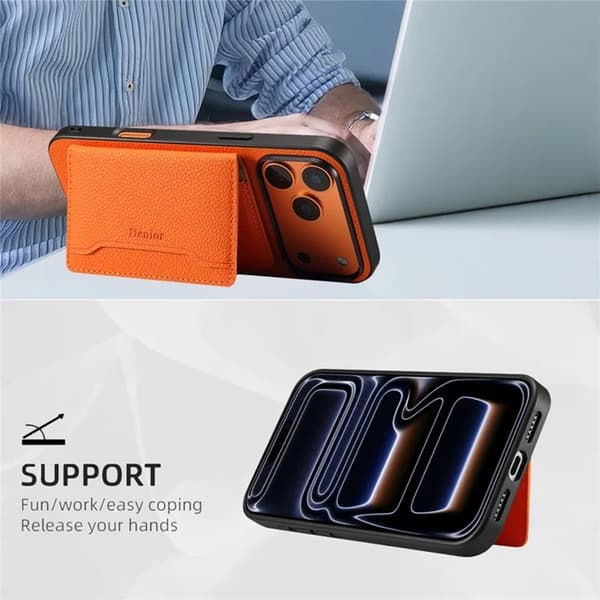 DENIOR Mobilskal till iPhone 17 Pro Max korthållare Magsafe D30 - Orange Orange