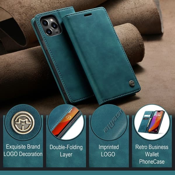 CASEME 013 Series Mobilskal till iPhone 16 Pro Max KortLäder Blå