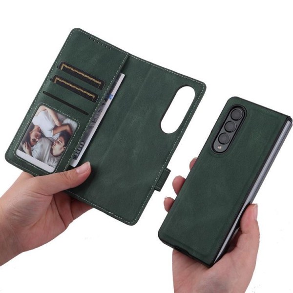 Galaxy Z Fold 4 lompakkokotelo 2in1 irrotettava - vihreä