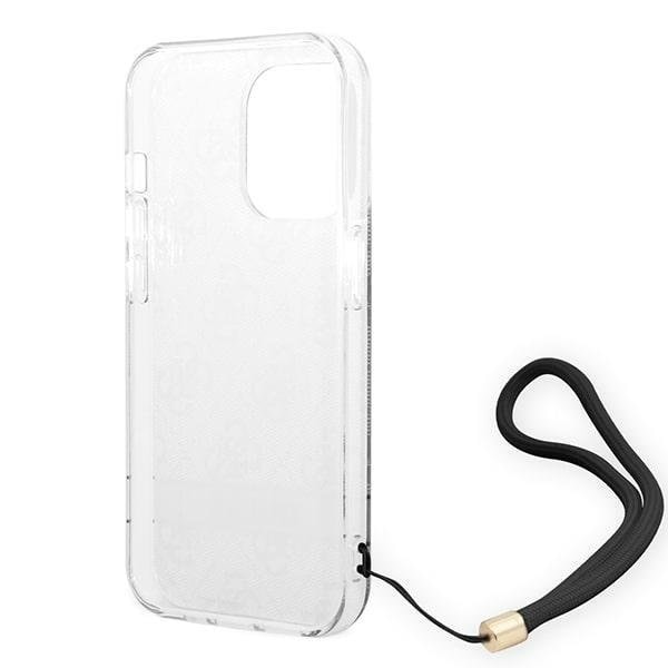 GUESS iPhone 14 Pro Skal 4G Print Strap - Musta Black