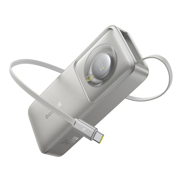 Baseus Powerbank 10000mAh 30W USB-C Kabel Free2Pull Grå