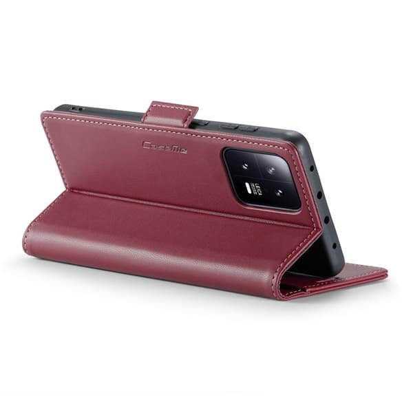 CASEME Xiaomi 13 Plånboksfodral Konstläder RFID-Skydd Röd