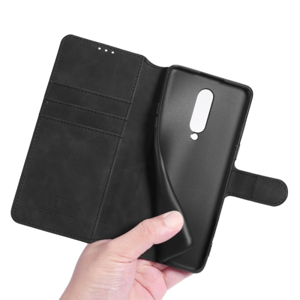 DG.MING Læder Wallet Case OnePlus 8 - Sort Black