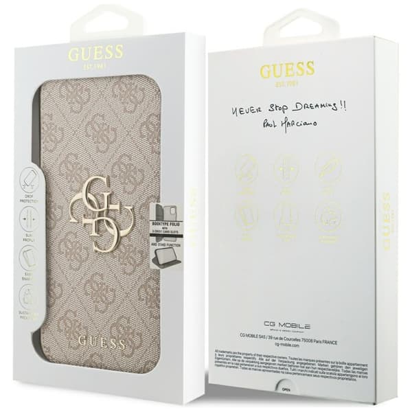 Guess iPhone 17 Pro Plånboksfodral Metal Logo - Rosa Rosa