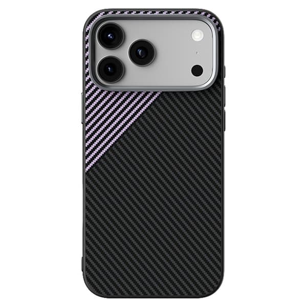 ABEEL Mobilskal till iPhone 17 Pro MagSafe Carbon Fiber Texture Lila
