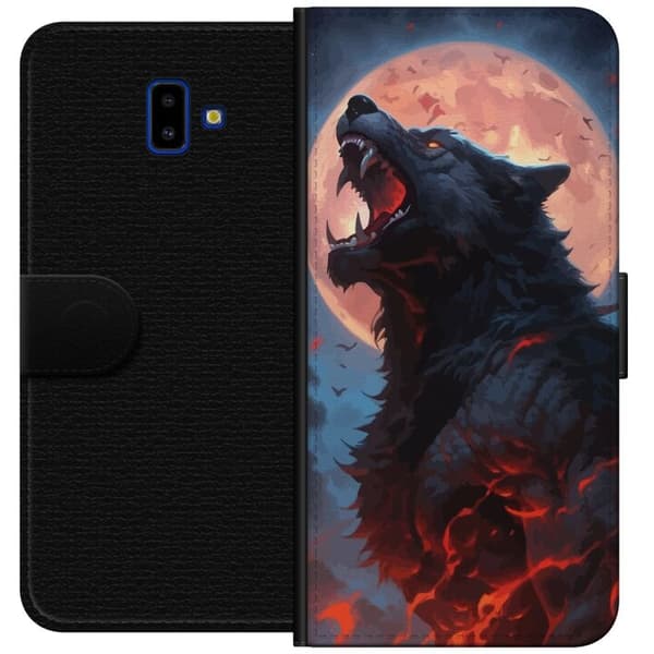 Plånboksfodral till Samsung Galaxy J6+ med Ylande varg