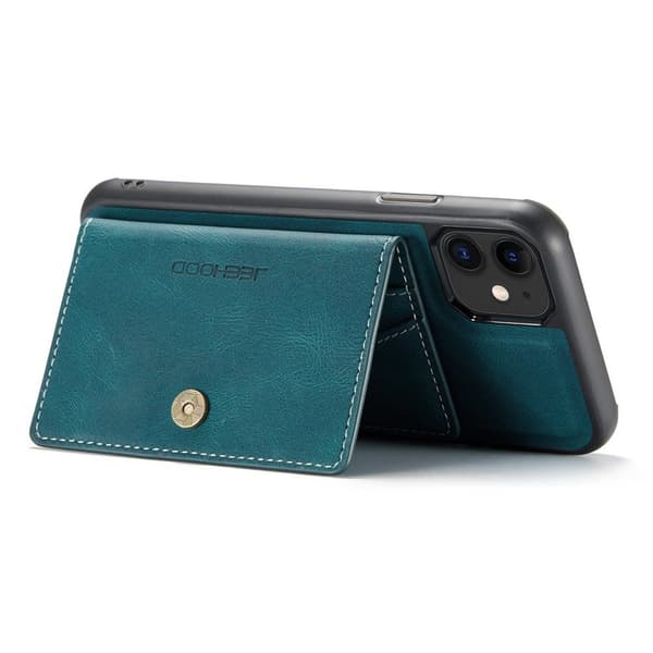 JEEHOOD Detachable Wallet Mobilskal för iPhone 11 Grön