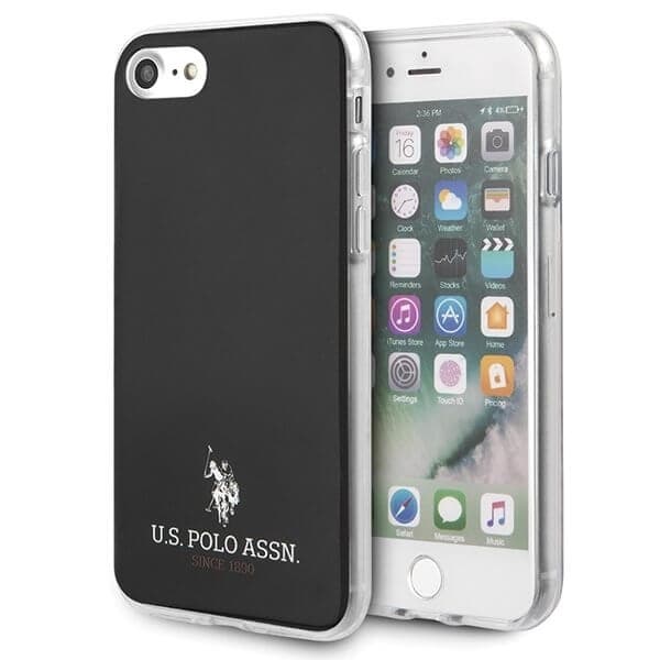Den amerikanske Polo Assn. Shiny iPhone 7/8/SE 2020 Etui Sort Black