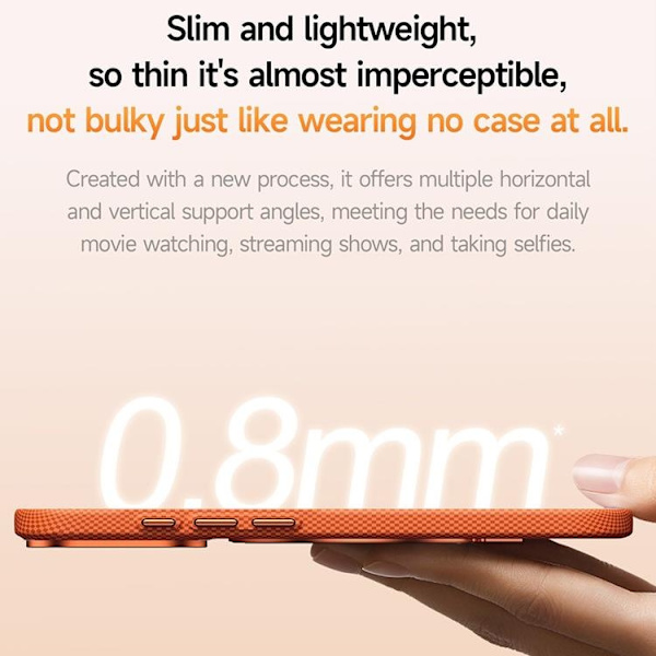 SULADA Mobilskal till iPhone 17 Pro MagSafe Grid Texture - Orange Orange