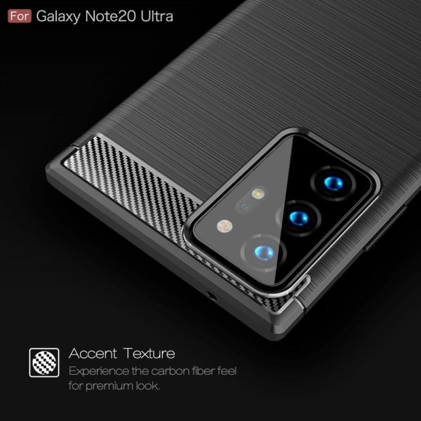 Carbon TPU Cover til Galaxy Note 20 Ultra - Sort Black
