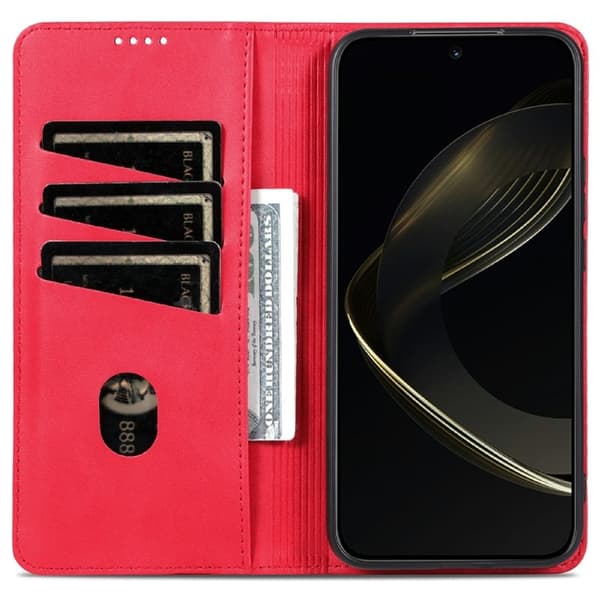 AZNS Samsung Galaxy A56 5G Plånboksfodral Konstläder - Röd