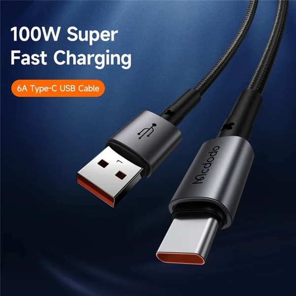 MCDODO USB-A - USB-C 100W Kabel 1.8M 6A CA-3591 MDD - Svart Svart