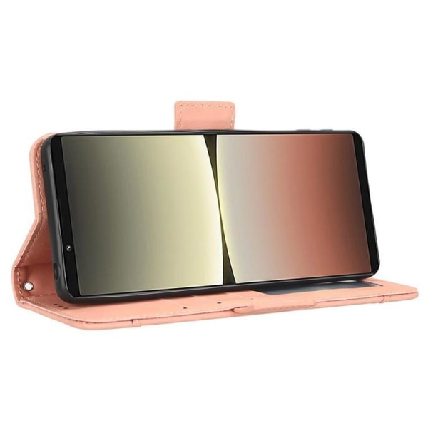 Sony Xperia 5 IV -lompakkokotelo, jossa on useita korttipaikkoja - vaaleanpunainen