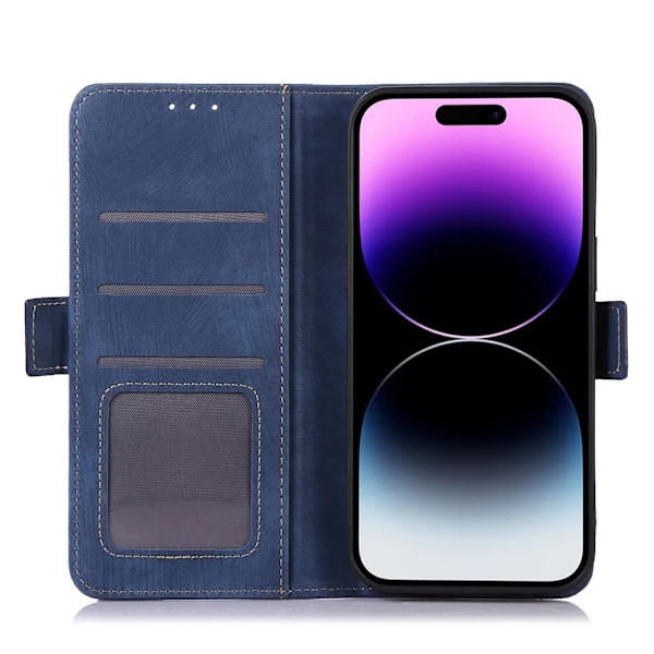 ABEEL iPhone 15 Pro Plånboksfodral - Blå