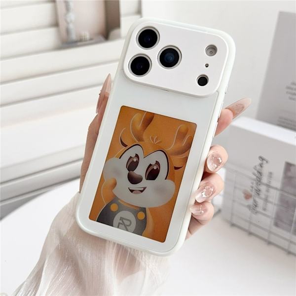 Mobilskal till iPhone 17 Pro Max NFC DIY Customized HD Smart E-Ink - Vit Vit