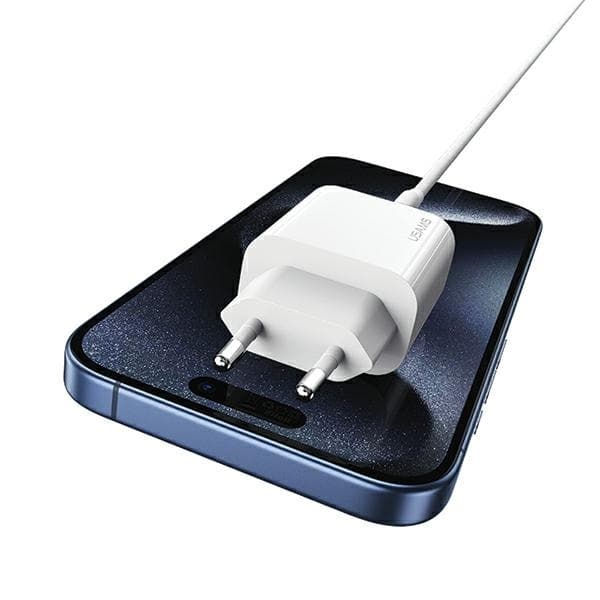 USAMS Väggladdare 1xUSB-C T65 PD20W PD Fast Charging (US-CC226) – Vit