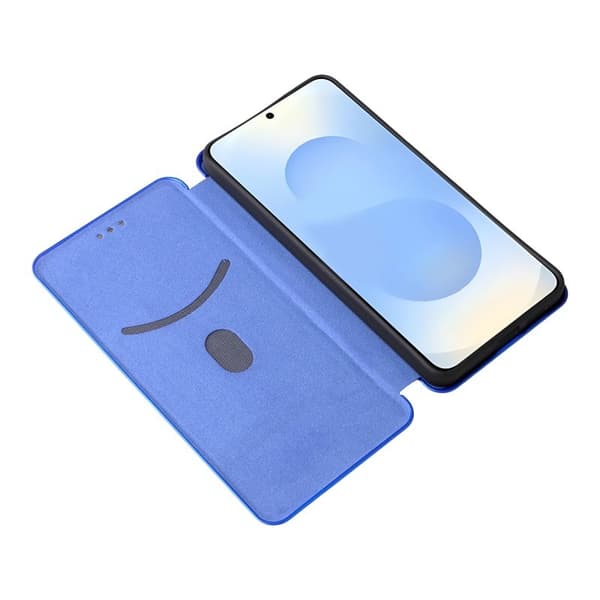 Samsung Galaxy S26/S26 Pro Skal Kolfiber PU Läder - Blå